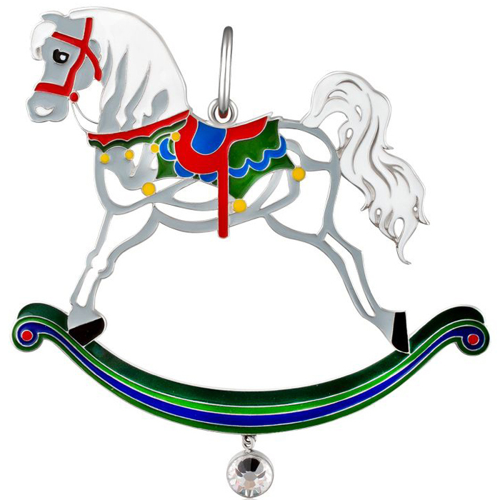 Jewelry Christmas tree toy "Horse" with silver plating